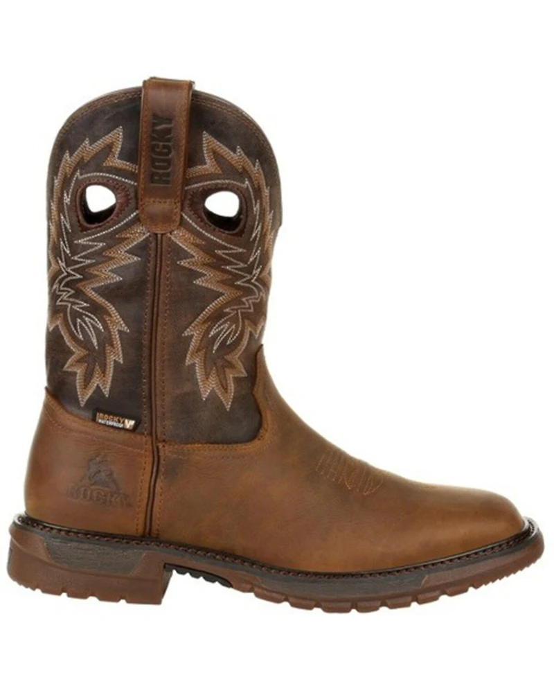Rocky Men's Ride FLX Waterproof Pull On Western Boot - Square Toe