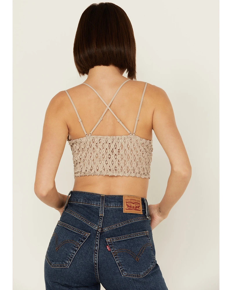 Wishlist Women's Strappy Lace Applique Scallop Bralette