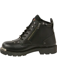 Milwaukee Leather Men's Lace To Toe Double Sided Zipper Entry Boots - Round