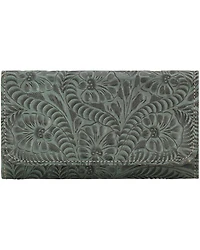 American West Women's Tooled Tri-Fold Wallet