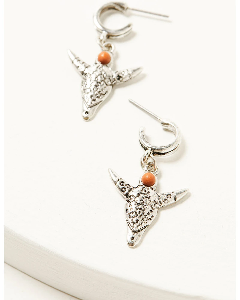Shyanne Women's Feather Horseshoe Bull Earring Set - 3 Piece