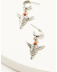 Shyanne Women's Feather Horseshoe Bull Earring Set - 3 Piece