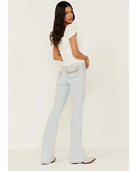 Idyllwind Women's High Risin' Sunglow Wash Distressed Knee Flare Jeans