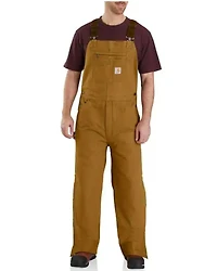 Carhartt Men's Quilt Lined Washed Bib Work Overalls - Tall