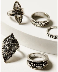 Idyllwind Women's Fairmont 5-Piece Silver Ring Set