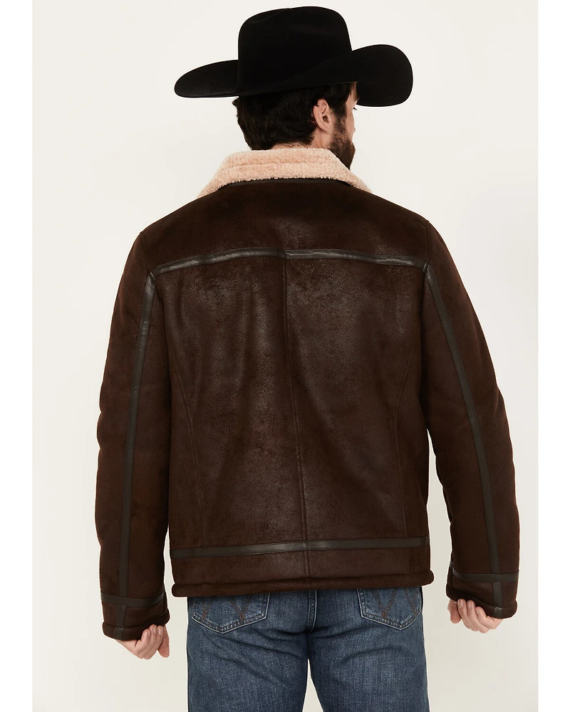 Moonshine Spirit Men's Sherpa Lined Faux Leather Jacket