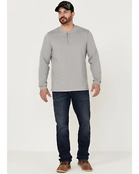 Brothers and Sons Men's Solid Heather Slub Long Sleeve Henley Shirt