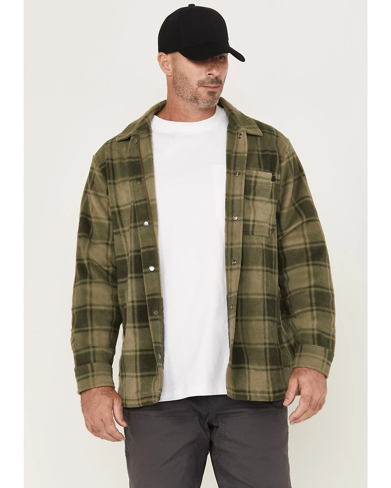 Timberland PRO Men's Gritman Plaid Print Fleece Snap Shirt Jacket
