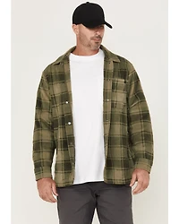 Timberland PRO Men's Gritman Plaid Print Fleece Snap Shirt Jacket