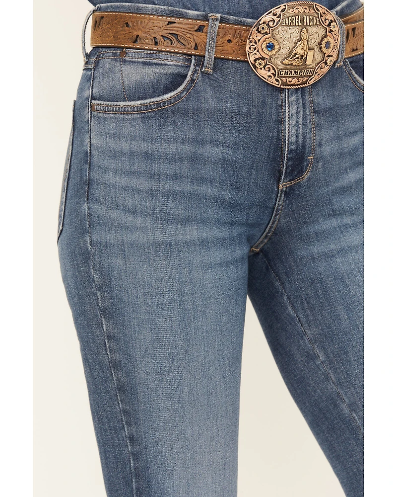 Wrangler Women's Lily Medium Wash Bespoke High Rise Flare Stretch Denim Jeans