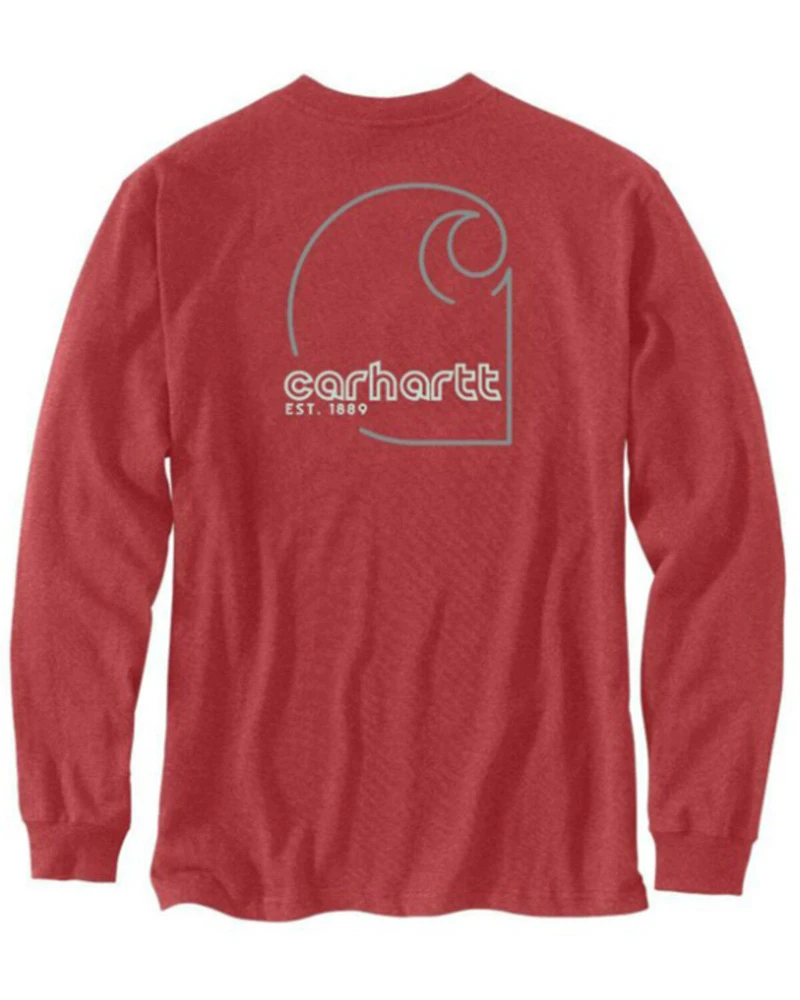 Carhartt Men's Loose Fit Heavyweight Long Sleeve Pocket Graphic T-Shirt