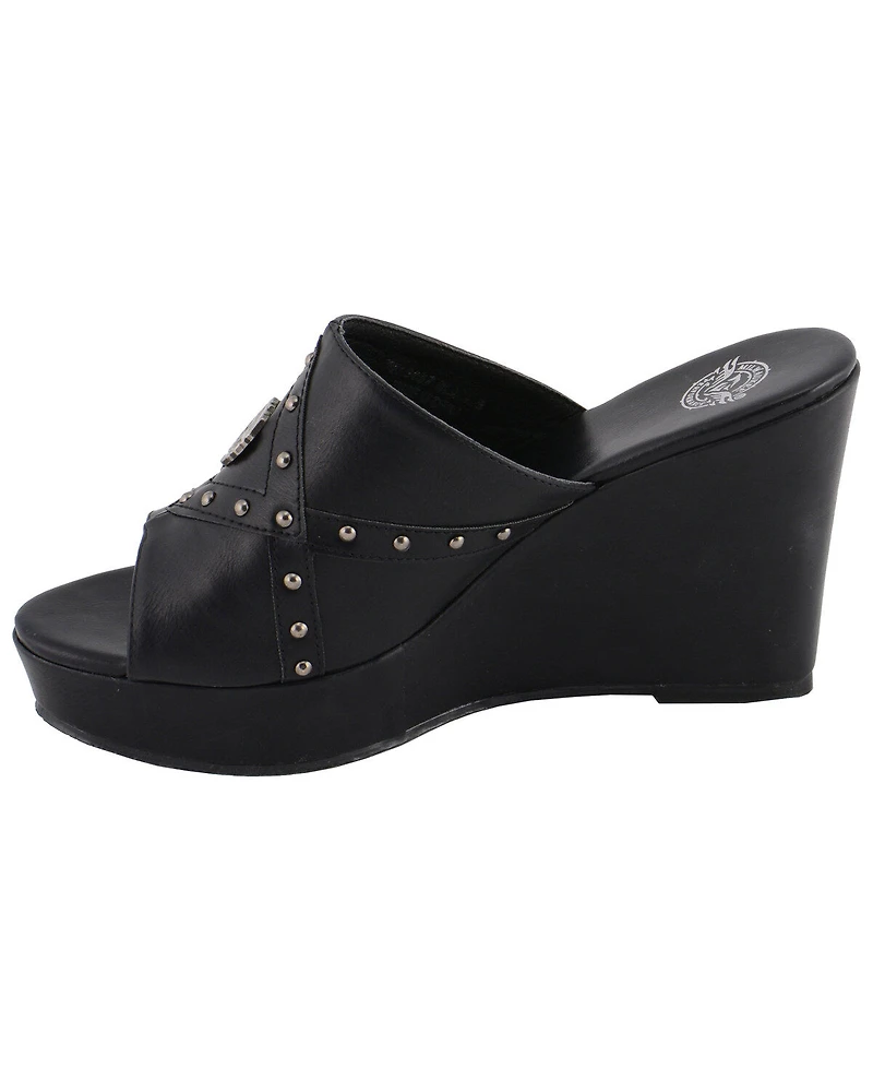 Milwaukee Leather Women's Crossover Open Toe Wedge Sandals