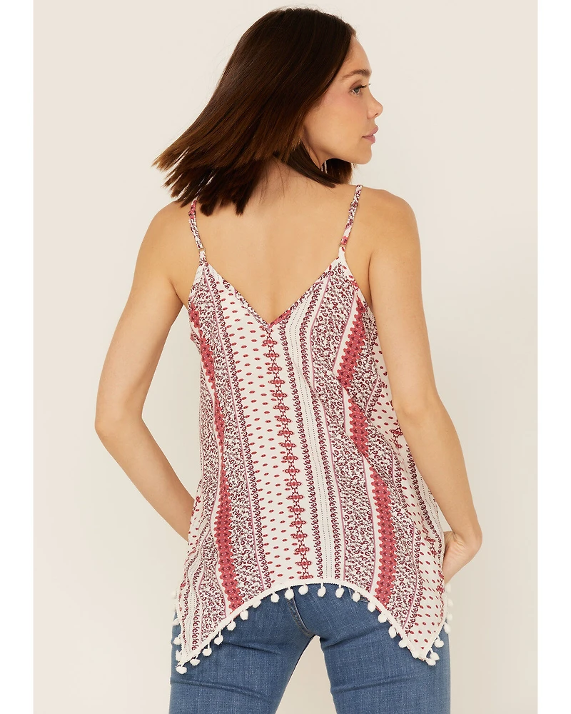 Cotton & Rye Women's Mixed Stripe Print Hanky Hem Tank Top