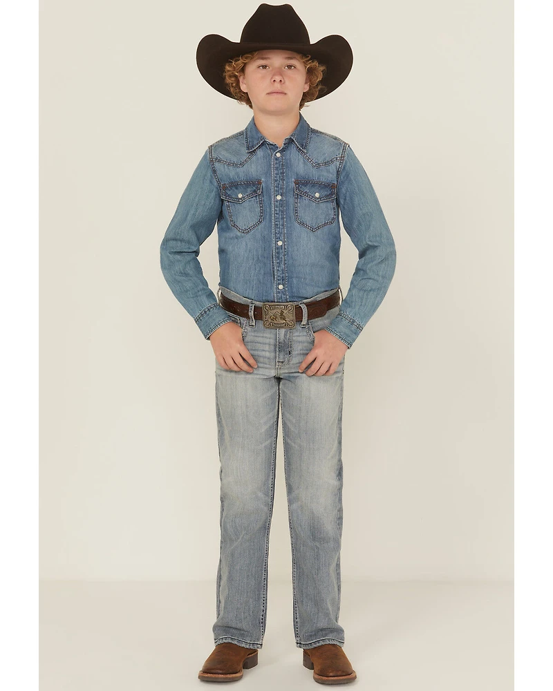 Cody James Boys' Medium Wash Buckskin Slim Bootcut Stretch Denim Jeans