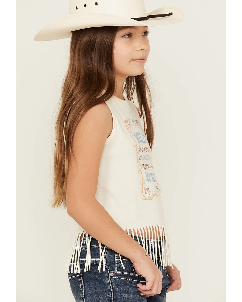 Shyanne Girls' Wild Like The West Fringe Graphic Tank Top