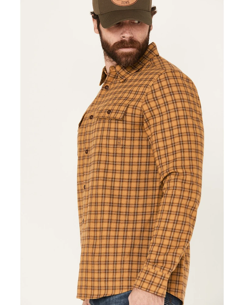 Brothers and Sons Men's Borden Everyday Plaid Print Long Sleeve Button-Down Flannel Shirt
