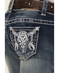 Shyanne Girls' Steerhead Embroidered Bootcut Stretch Denim Jeans