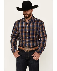 Resistol Men's Horizon Plaid Print Long Sleeve Button-Down Shirt
