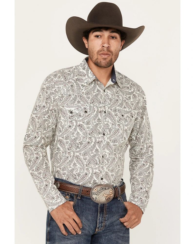 Moonshine Spirit Men's Goleta Paisley Print Long Sleeve Snap Western Shirt