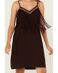 Shyanne Women's Embroidered Fringe Sleeveless Mini Dress