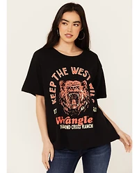 Wrangler X Diamond Cross Ranch Women's Wild Bear Short Sleeve Graphic Tee