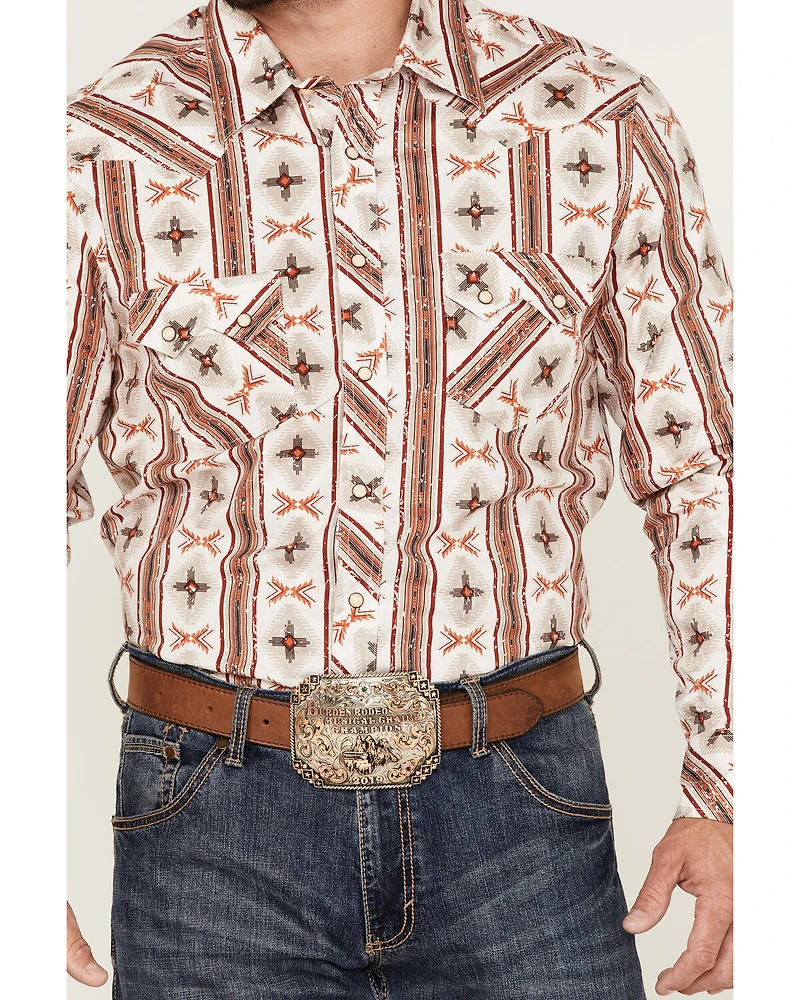 Rock & Roll Denim Men's Vertical Southwestern Stripe Long Sleeve Snap Western Shirt