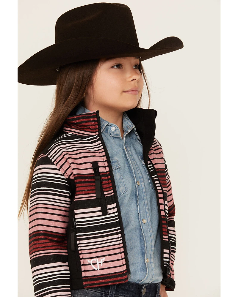 Cowgirl Hardware Girls' Desert Serape Striped Poly Shell Jacket