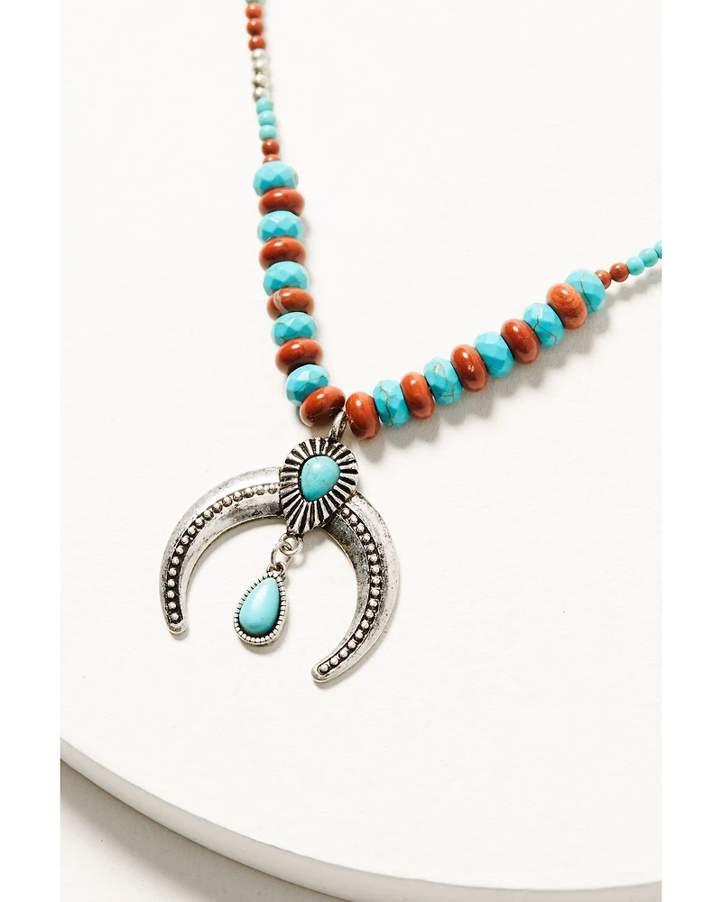 Shyanne Women's Canyon Sunset Crescent Tassel Necklace
