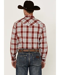 Cowboy Hardware Men's Plaid Print Long Sleeve Snap Western Shirt