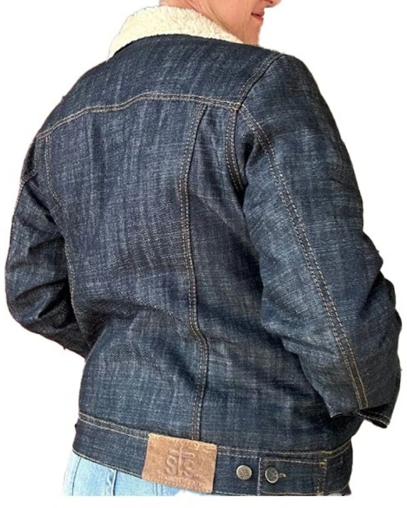 STS Ranchwear by Carroll Women's Dark Wash Denim Sherpa Jacket