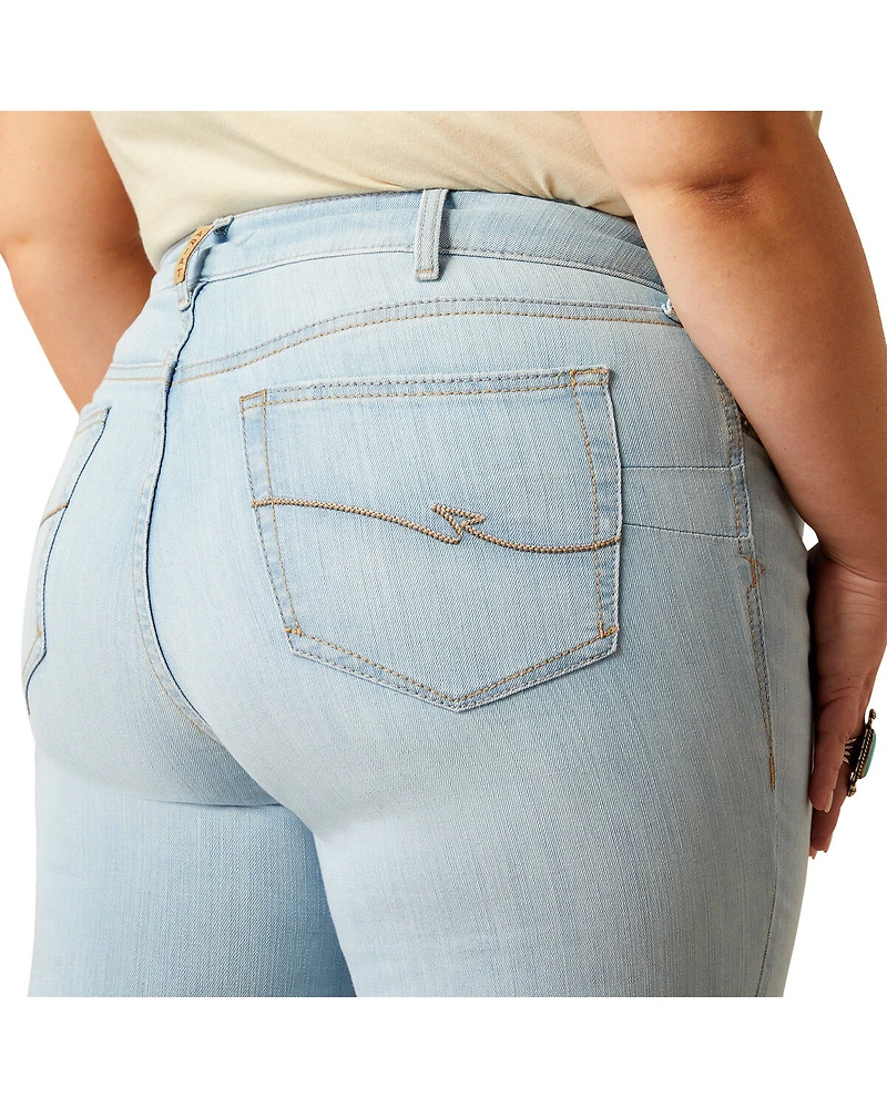 Ariat Women's June Light Wash Perfect Rise Flare Stretch Denim Jeans - Plus