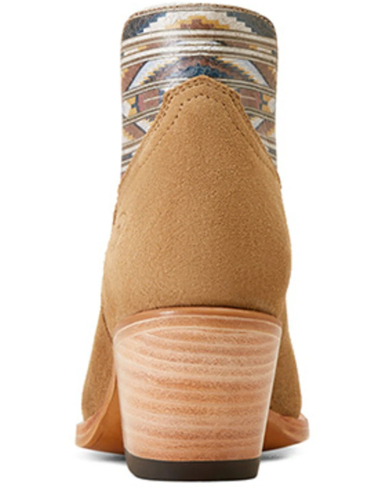 Ariat Women's Hazel Chimayo Suede Booties - Snip Toe