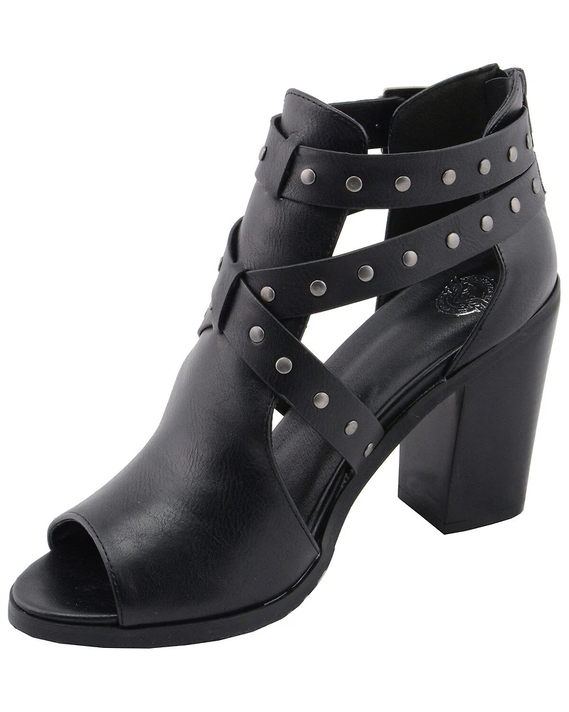 Milwaukee Performance Women's Platform Heel Studded Strap Sandals