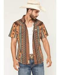 Sendero Provisions Men's Wyatt Southwestern Serape Striped Short Sleeve Snap Western Shirt