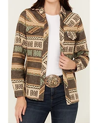 Outback Trading Co Women's Lorelei Southwestern Print Long Sleeve Snap Performance Shirt