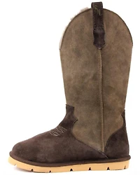 Superlamb Women's Cowboy All Suede Leather Pull On Casual Boot - Round Toe