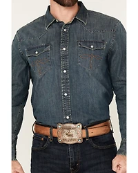 Cody James Men's Medium Wash Denim Long Sleeve Pearl Snap Western Shirt