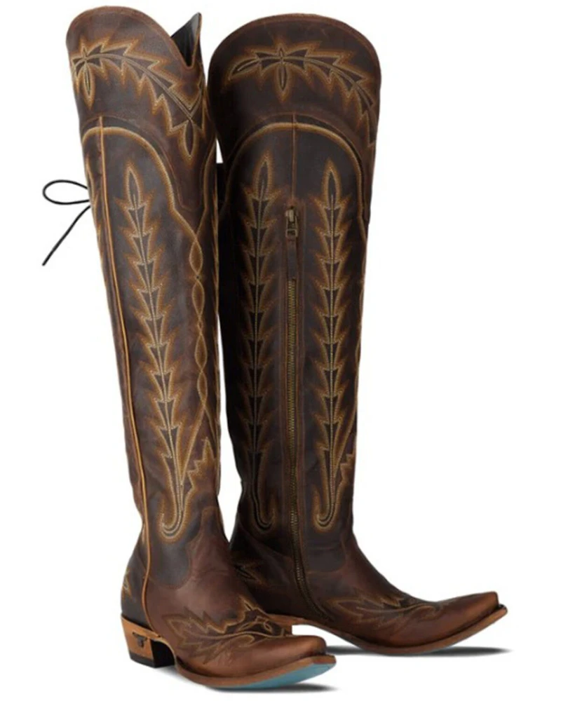 Lane Women's Lexington Over The Knee Corset Western Boots - Snip Toe