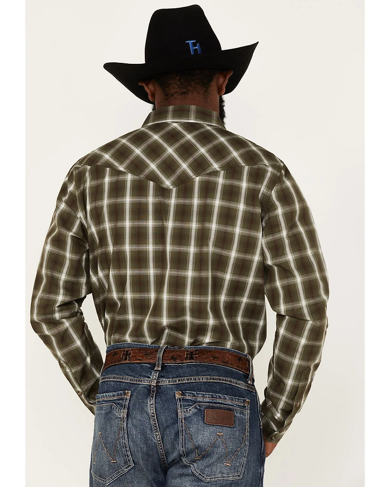 Cody James Men's Lost Trail Plaid Print Long Sleeve Snap Western Shirt