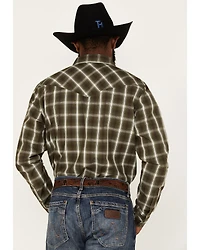 Cody James Men's Lost Trail Plaid Print Long Sleeve Snap Western Shirt