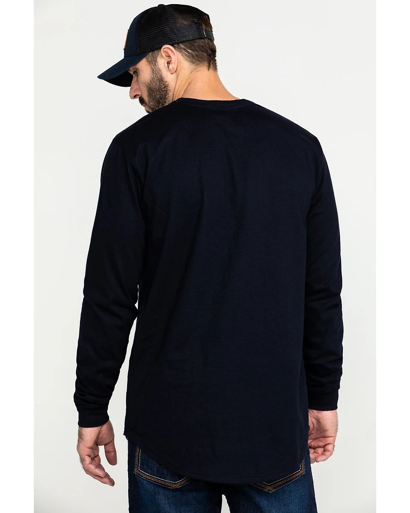 Hawx Men's FR Solid Long Sleeve Pocket Henley Work Shirt - Big