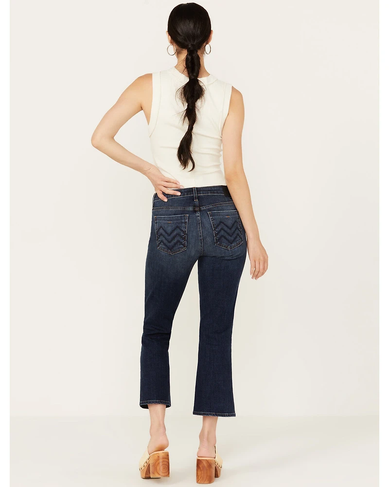 Mia and Moss Women's Spellbound Dark Wash Mid Rise Kick Flare Stretch Jeans