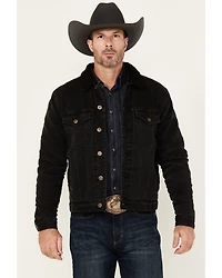 Cody James Men's Outlaw Sherpa Lined Denim Trucker Jacket