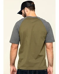 Hawx Men's Olive Midland Short Sleeve Baseball Work T-Shirt