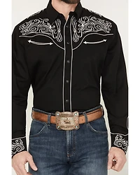 Rodeo Clothing Men's Embroidered Long Sleeve Snap Western Shirt