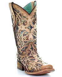Corral Women's Inlay Western Boots - Square Toe