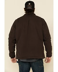 Carhartt Men's Dark Brown Washed Duck Sherpa Lined Work Coat - Big
