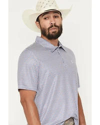 Panhandle Slim Men's Texas Print Short Sleeve Pearl Snap Performance Polo