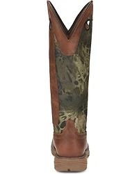 Justin Men's Rush Strike Camo Shaft Leather Pull On Snake Boots - Square Toe