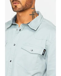 Hawx Men's Twill Pearl Snap Long Sleeve Western Work Shirt - Tall